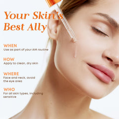 Glow Elixir dropper dispensing 2–3 drops for precise application
