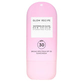 Glow Recipe Dew Shield sunscreen bottle front view, lightweight hydration for daily sun protection.