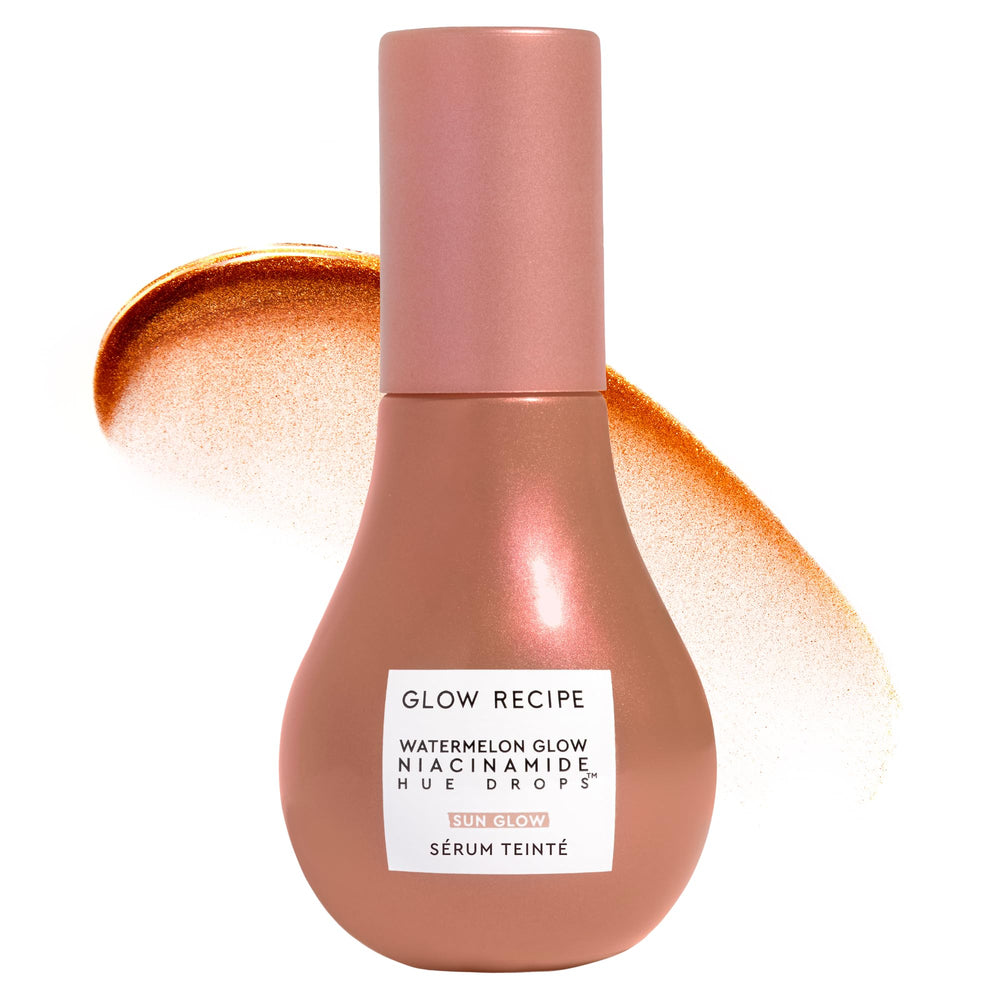 Glow Recipe Hue Drops bottle pump for buildable warmth and natural glow.