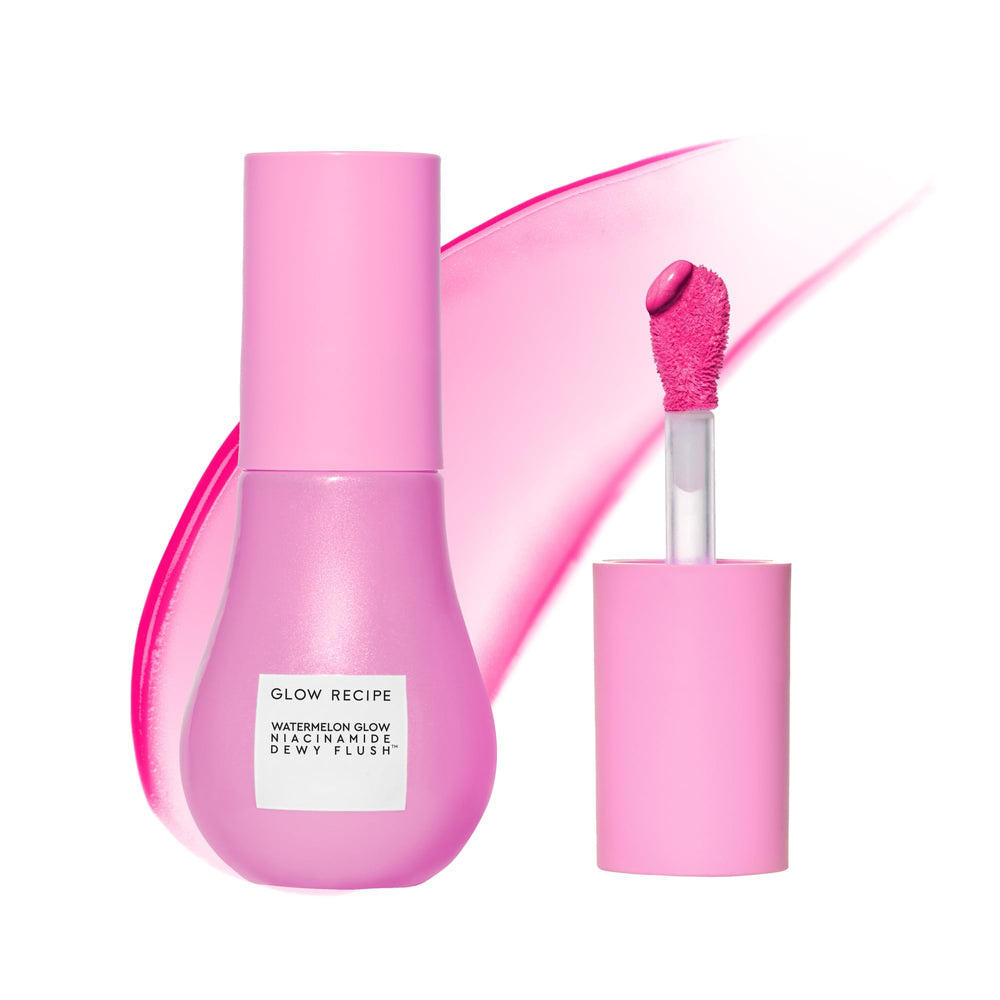 Glow Recipe Niacinamide Dewy Flush Dragon Fruit Bottle with buildable dewy tint for glow.