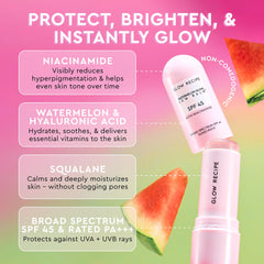 Glow Recipe sunscreen with niacinamide and hyaluronic acid for hydration and even tone.