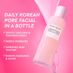 Glow Recipe PHA + BHA Toner swirled texture illustrating lightweight hydration.