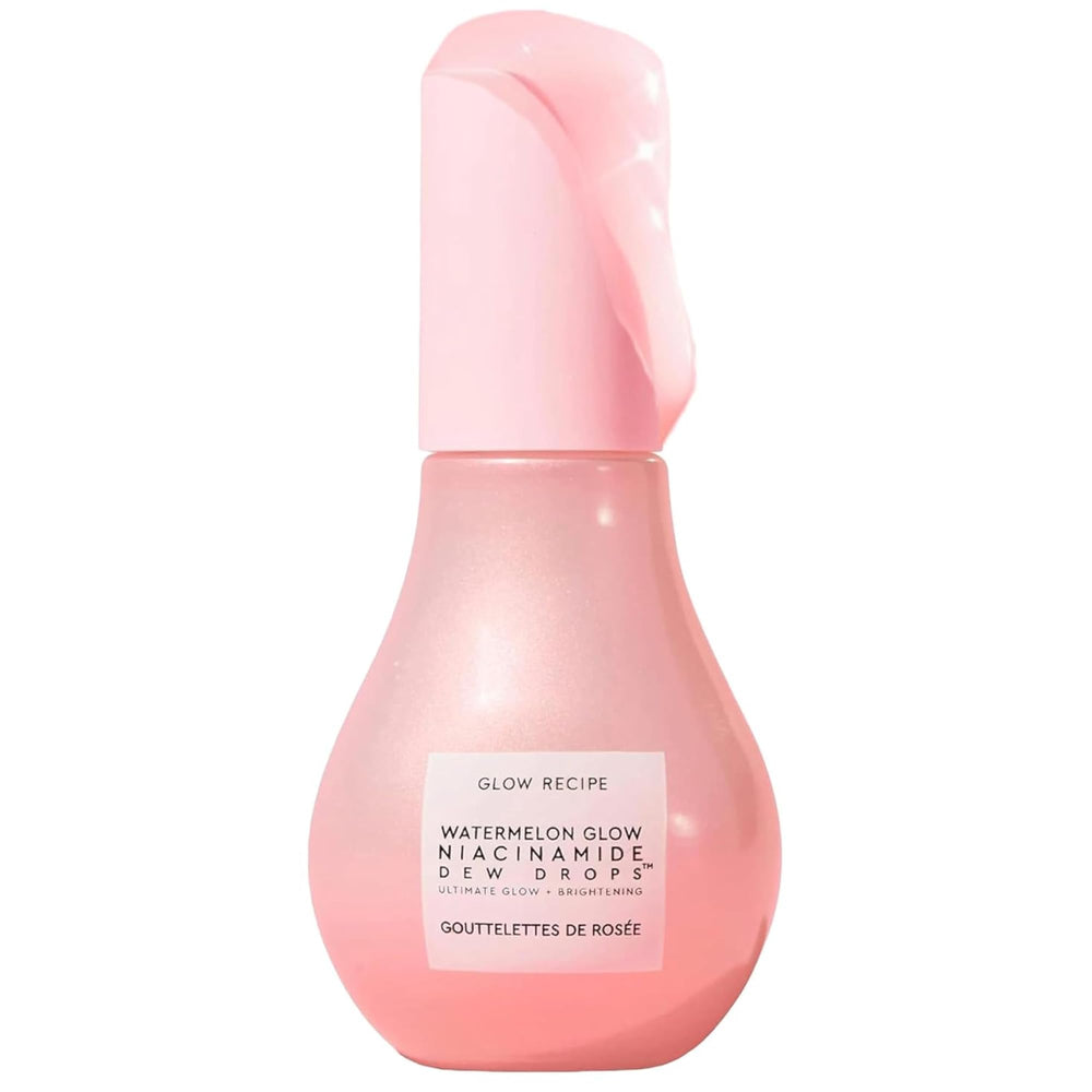 Glow Recipe Watermelon Niacinamide Dew Drops bottle highlights hydrating dewy glow