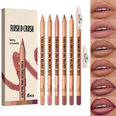 GLSFACE classic matte lip liner set with six shades for precise lip definition and long wear