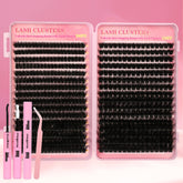 Gmagictobo lash clusters kit 560pcs laid out for DIY volume at home.