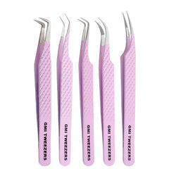GMI Tweezers fiber tip lash tweezers professional setup for precise lash work.