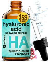 Go Radiance double-size serum bottle demonstrates hydration for radiant skin