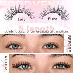 Goddvenus clusters held on tweezers showing easy DIY application benefit