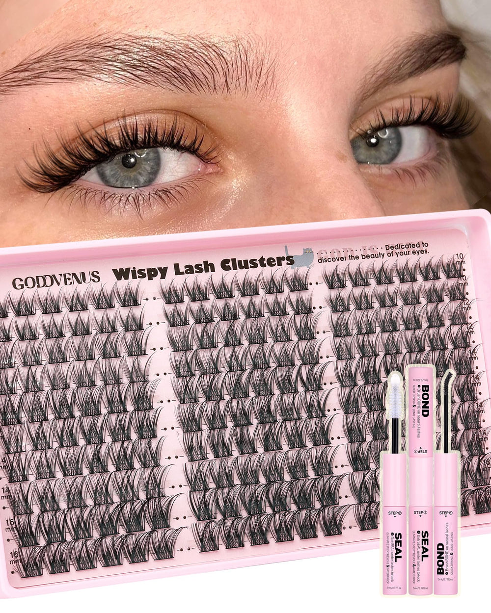Goddvenus lash clusters kit wispy lashes for a natural, fluttery daily look