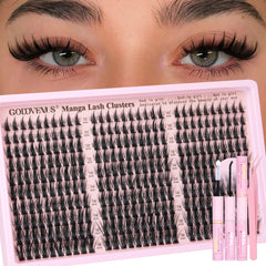 Goddvenus Manga Lash Clusters kit with precision tweezers for beginner-friendly application