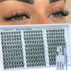 Goddvenus Wispy Lash Clusters Kit assembled for a natural, seamless look.