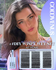 Goddvenus Wispy Lash Clusters Kit close-up demonstrating featherweight clusters for daily wear.