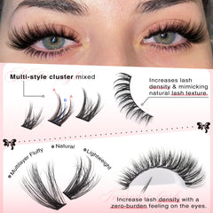 Goddvenus Wispy Lash Clusters Kit waterproof bond and seal for long wear.