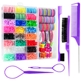 Goffing elastic hair bands in 18 colors provide secure, gentle holds for tiny tresses.