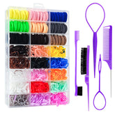 Goffing Toddlers Hair Set: 1200 elastic bands in vibrant colors for quick, secure styles.