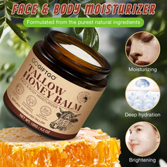 GOGIFTGO Beef Tallow Honey Balm texture swirl close-up indicates creamy moisture