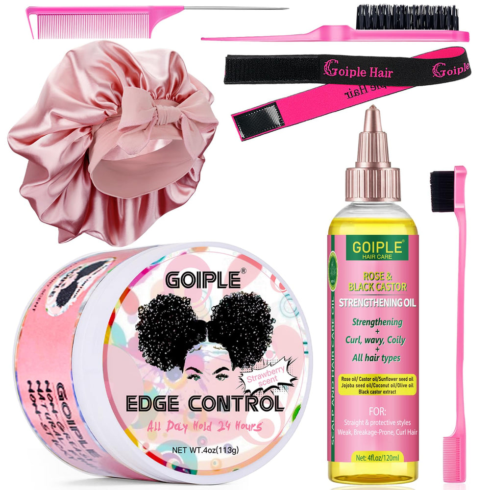 Goiple edge-control-wax bottle shows strong hold without flaking for defined edges