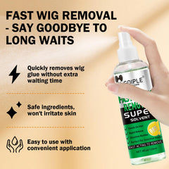 Goiple fast-acting wig glue remover reduces stubborn bonds with precision.