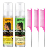 Goiple Hair Mousse bottle pour demonstrates easy application for braid hold.