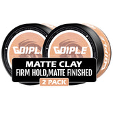 Goiple hair styling clay 2-pack packaging shot for all-day hold and matte finish.