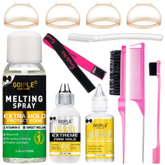 Goiple lace-melting-spray-bottle shows fast-drying mist for effortless lace melt.