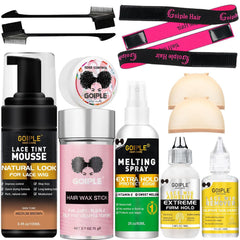 Goiple melting lace mousse packaging displays kit contents for convenient styling.