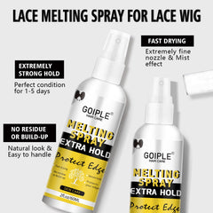 Goiple melting spray in action: quick-dry setup to speed styling.