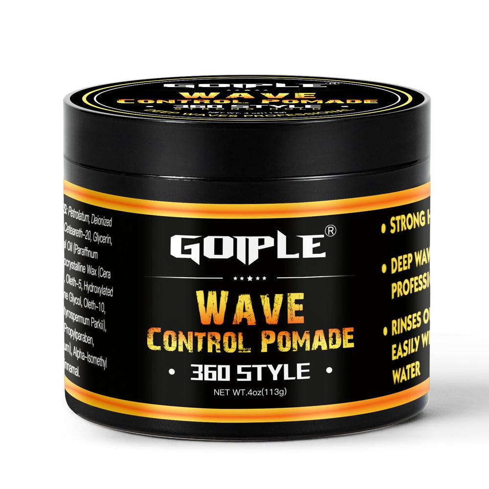 Goiple natural wave pomade tube close-up shows compact packaging for easy grooming.
