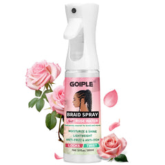 Goiple rose water braid spray bottle delivers a lightweight hydrating mist for locs.