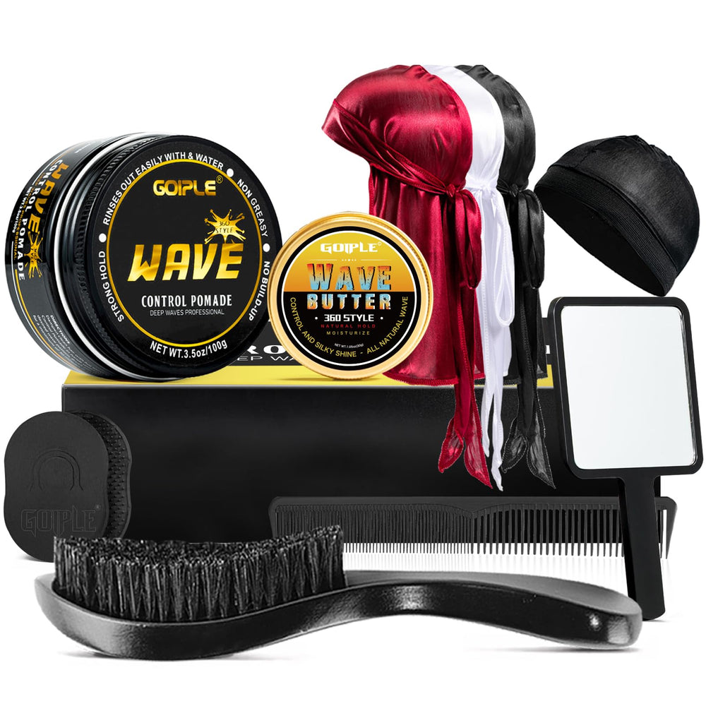 Goiple Wave Pomade strong hold bottle keeps waves defined and shine intact.