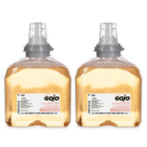 GOJO TFX Premium Foam Handwash bottle with fresh fruit scent for quick cleansing.