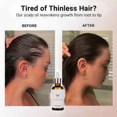 Golab Beauty hair oil application on scalp shows massage-ready formula.