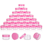 GOLACKY mini sample jars with clear bodies and secure lids for travel storage.