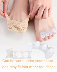 Golbylicc toe spacers packaging highlights washable silicone durability.