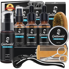 GoldWorld beard kit packaging showing complete set for gifting
