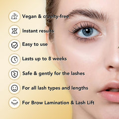 GOLLEE gentle formula hypoallergenic for sensitive eyes during lash lift