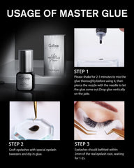 GOLLEEPRO black adhesive demonstrates waterproof formula for long-lasting extensions.
