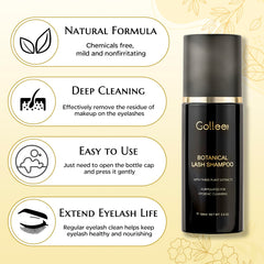 GOLLEEPRO Lash Shampoo brush-foaming close-up for deep lash cleansing