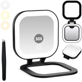 GOMIPURU travel mirror with light folded stand for stable on-the-go use.