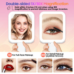 GOMIPURU travel-mirror-light-mode natural setting provides daylight-like clarity.