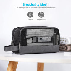 Gonex travel bag mesh pocket keeps small items visible and breathable.