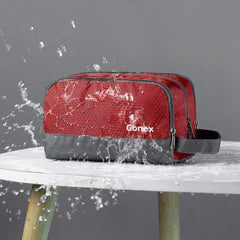 Gonex travel toiletry bag nylon red side pouch stores smaller items.
