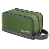 Gonex Travel Toiletry Bag olive green front view shows compact carry-on design