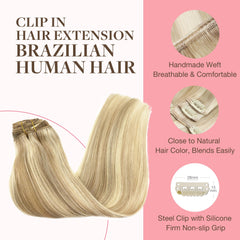 GOO GOO 20-inch clip-in extensions add dramatic length and movement.