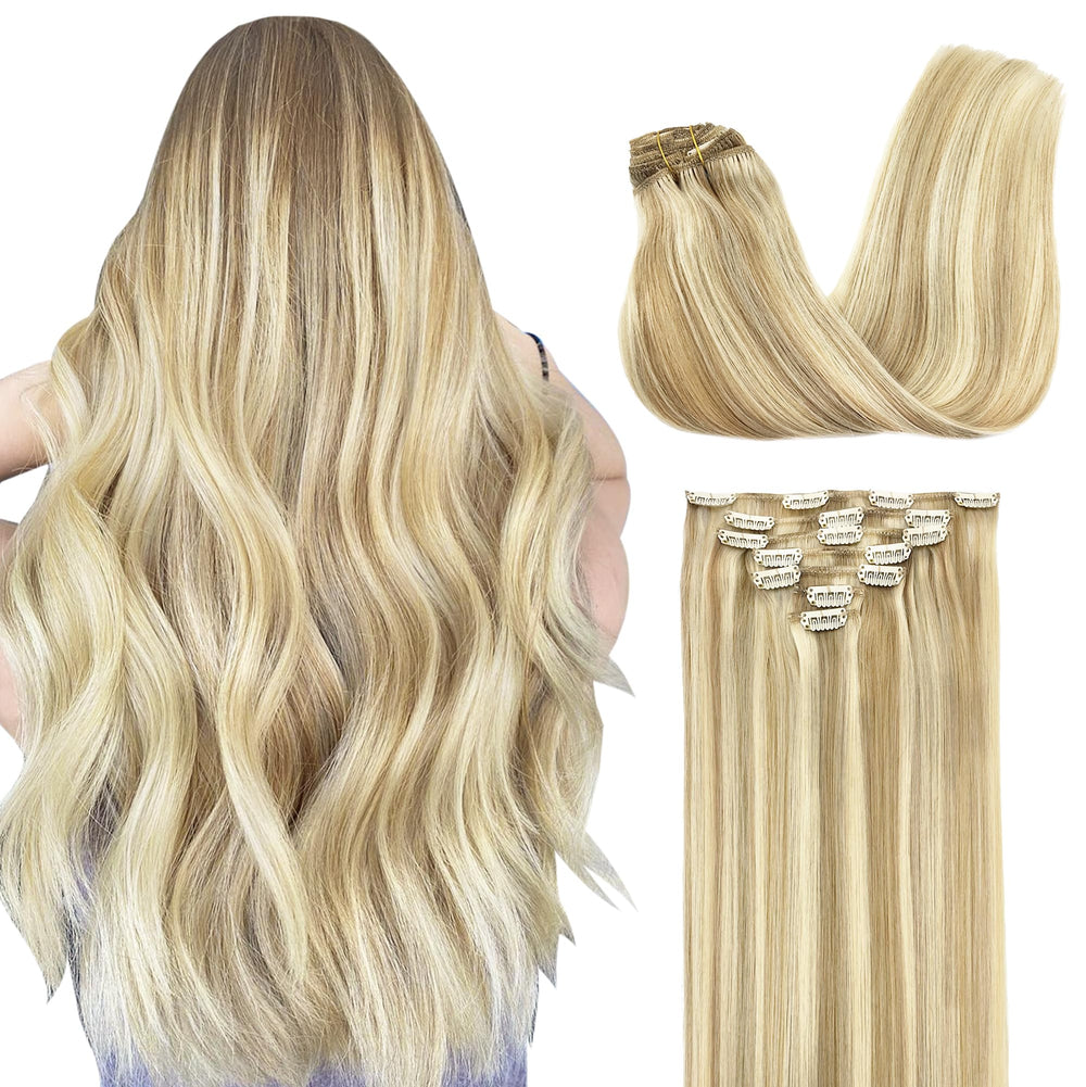 GOO GOO clip-in hair extensions seamless-clip blend for natural-looking fullness.