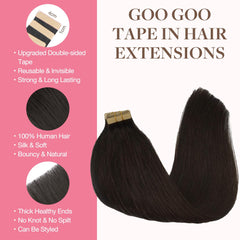 GOO GOO Remy hair 18-inch extensions to add natural-looking length.