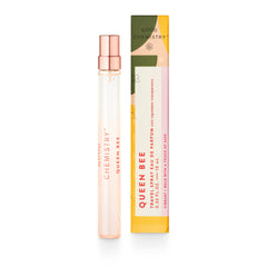 Good Chemistry Queen Bee travel spray packaging shows compact on-the-go scent.