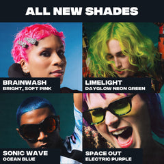 Good Dye Young Brainwash hair after-color glow hints at long-lasting vibrancy.