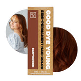 Good Dye Young Earthworm bottle closeup shows vegan semi-permanent color with conditioning.