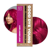 Good Dye Young magenta color bottle closeup shows vibrant conditioning color.